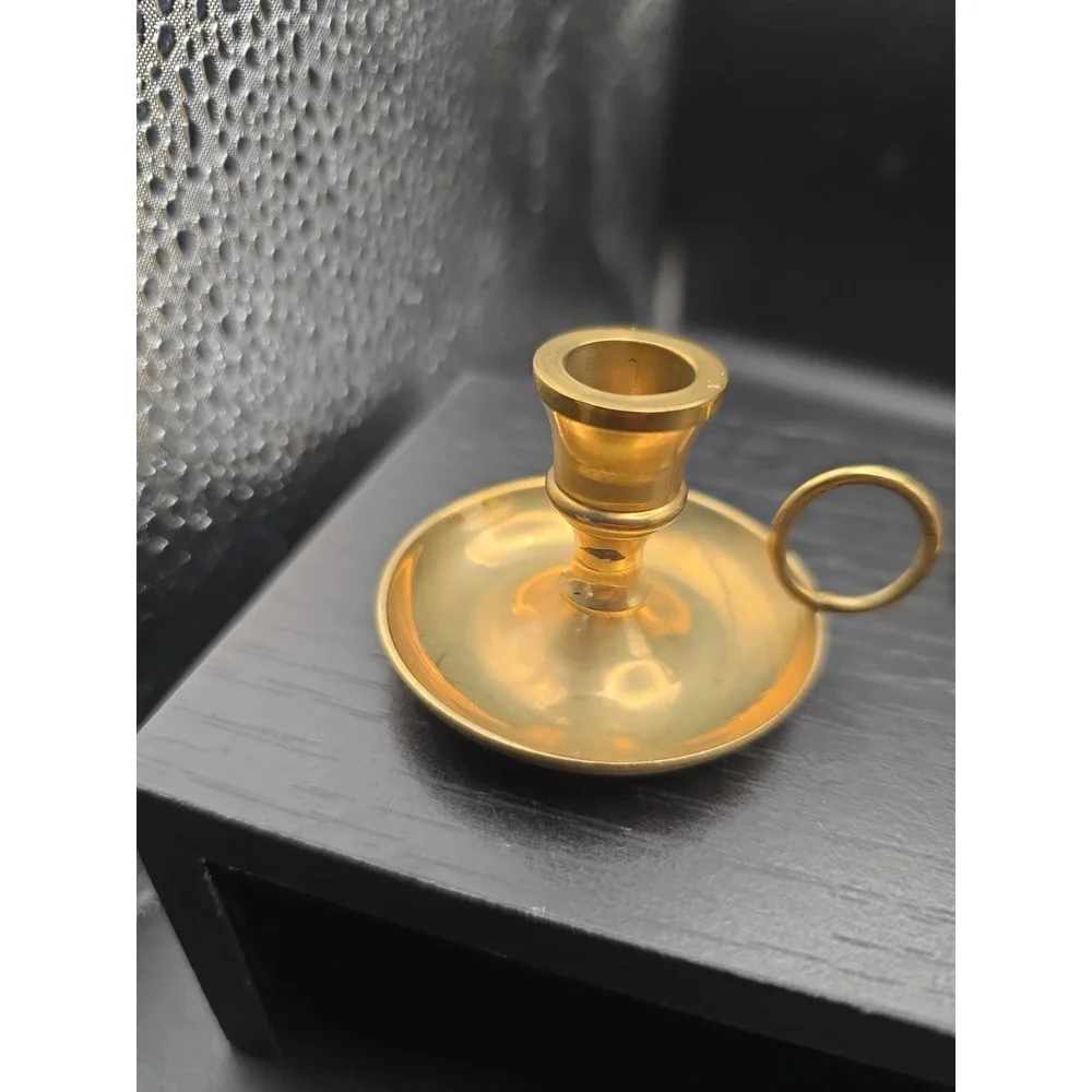 5 Miniature Brass Candle Holder 1-1/2